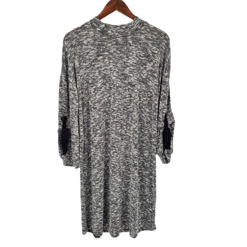 Ophelia Roe Womens Mock Neck Shirt Dress Size M Heathered Gray Long Sleeve